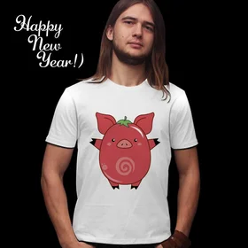 Прикольные футболки: свинка томат